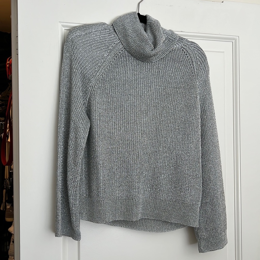 RTA metallic thread turtleneck sweater